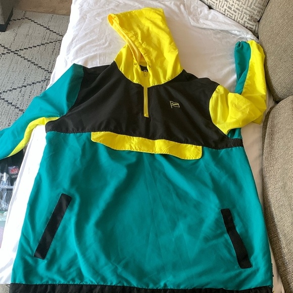 Gently Loved Brooklyn 100% Polyester Unisex Windbreaker Hoodie *No Drawstrings* - Picture 1 of 12